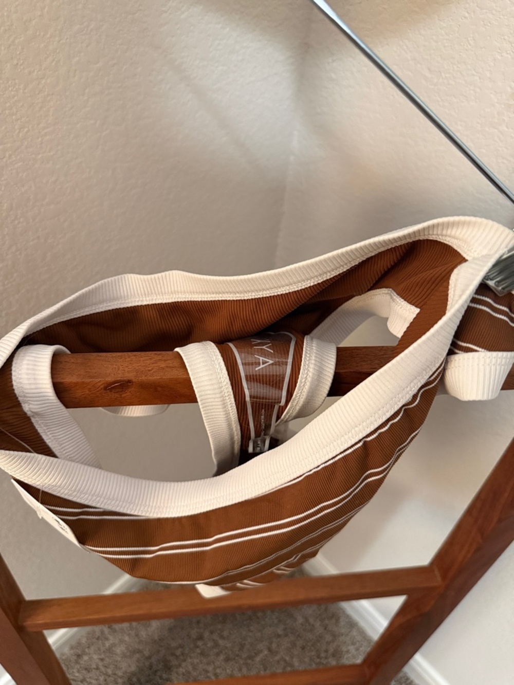Free People Movement KYA Marlow Top (XL) & Josie Bottom (L)Toffee Stripe Bikini - Picture 7 of 8
